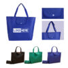 Foldable Non-Woven Tote Bag with Snap Closure