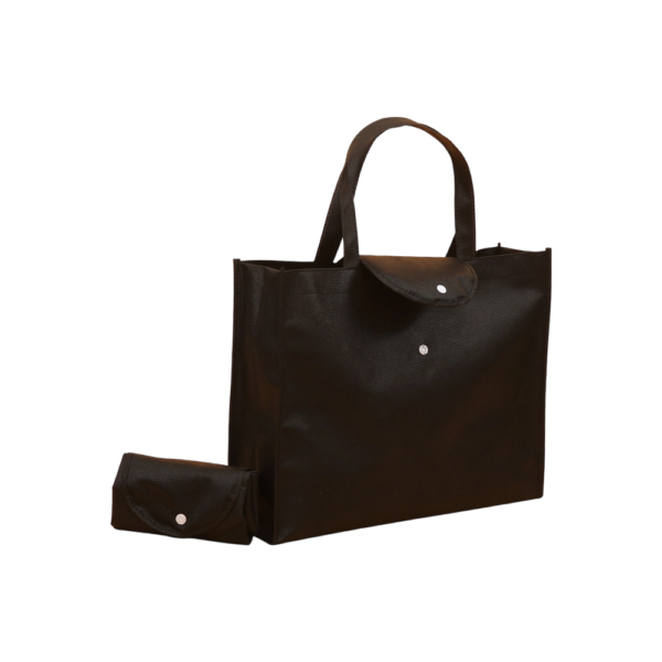 Foldable Non-Woven Tote Bag with Snap Closure