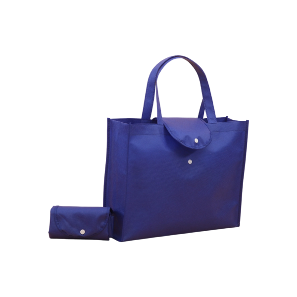 Foldable Non-Woven Tote Bag with Snap Closure
