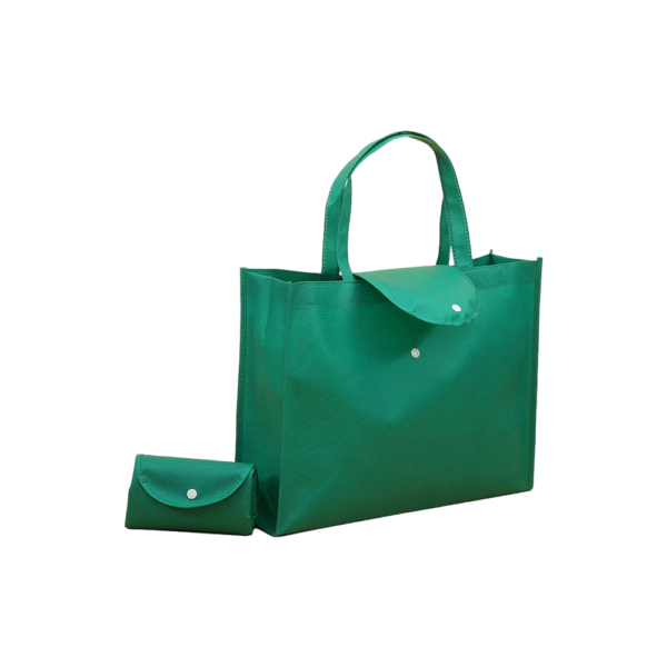 Foldable Non-Woven Tote Bag with Snap Closure