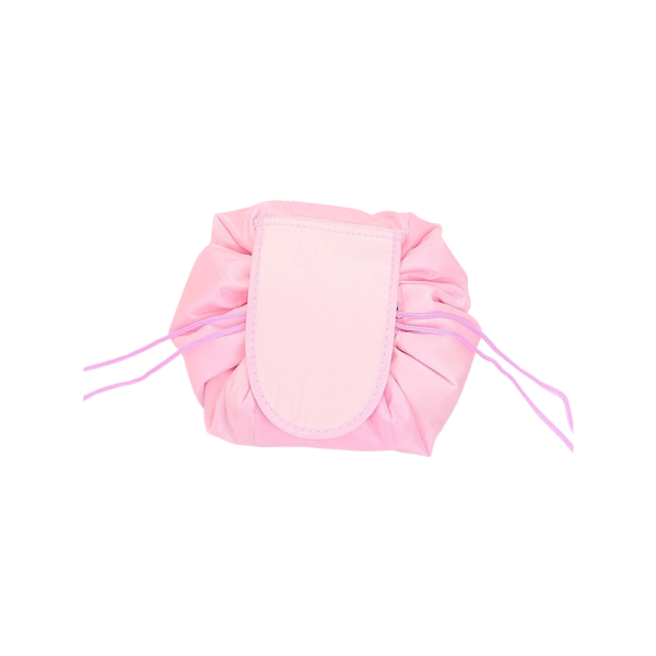 Luxurious Round Drawstring Cosmetic Bag with Waterproof Coating