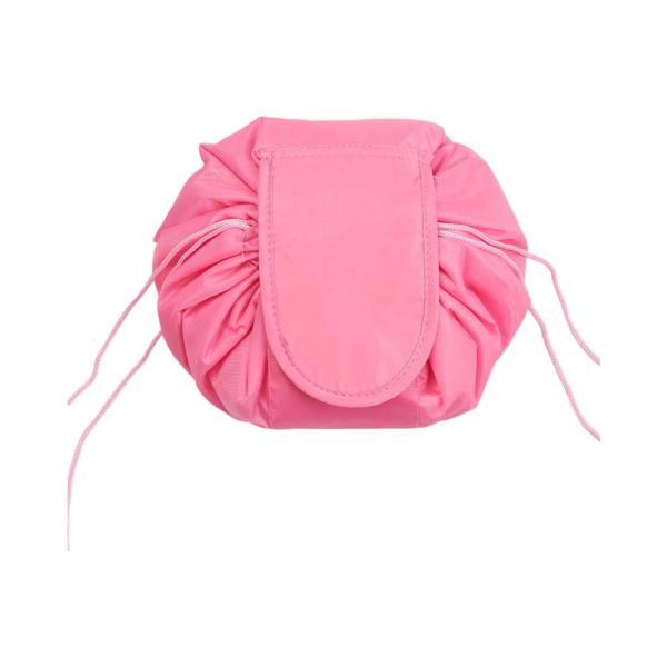 Luxurious Round Drawstring Cosmetic Bag with Waterproof Coating