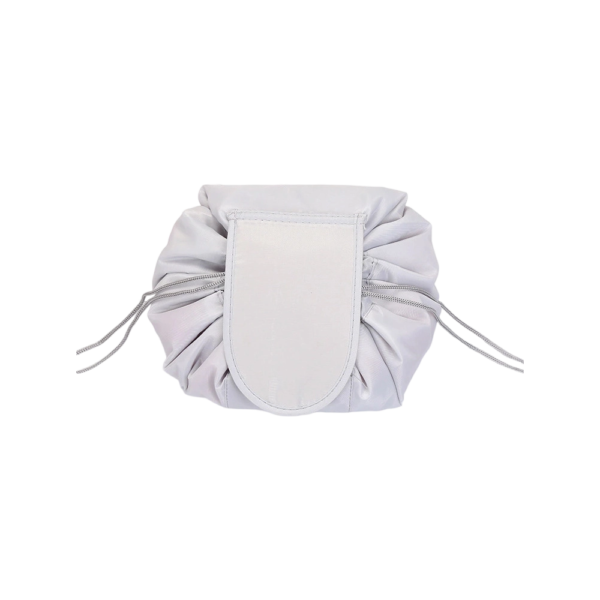 Luxurious Round Drawstring Cosmetic Bag with Waterproof Coating