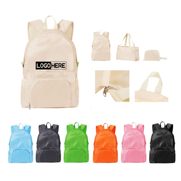 SPL409 Dual Use Foldable Light Backpack with Zippered Pocket