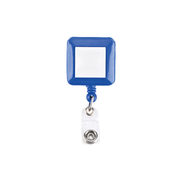 Square Retractable Badge Holder with Metal Clip