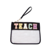 Waterproof Transparent PVC Cosmetic Bag with Embroidered Letters