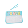 Waterproof Transparent PVC Cosmetic Bag with Embroidered Letters