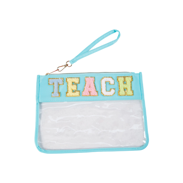Waterproof Transparent PVC Cosmetic Bag with Embroidered Letters