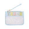 Waterproof Transparent PVC Cosmetic Bag with Embroidered Letters