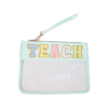 Waterproof Transparent PVC Cosmetic Bag with Embroidered Letters