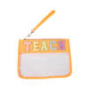 Waterproof Transparent PVC Cosmetic Bag with Embroidered Letters