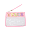 Waterproof Transparent PVC Cosmetic Bag with Embroidered Letters