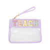 Waterproof Transparent PVC Cosmetic Bag with Embroidered Letters