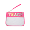 Waterproof Transparent PVC Cosmetic Bag with Embroidered Letters