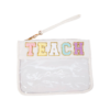 Waterproof Transparent PVC Cosmetic Bag with Embroidered Letters