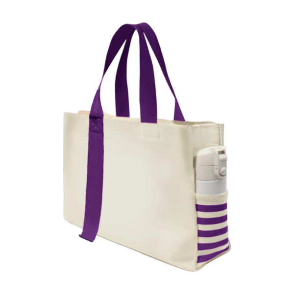 Custom Logo Canvas Tote Bag with Color Matching Details