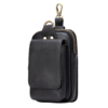 Men's Genuine Leather Mobile Phone Waist Bag with Multiple Compartments