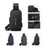 Large Capacity Multi-Compartment Men's Chest Bag with USB Interface and Password Lock