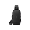 Large Capacity Multi-Compartment Men's Chest Bag with USB Interface and Password Lock