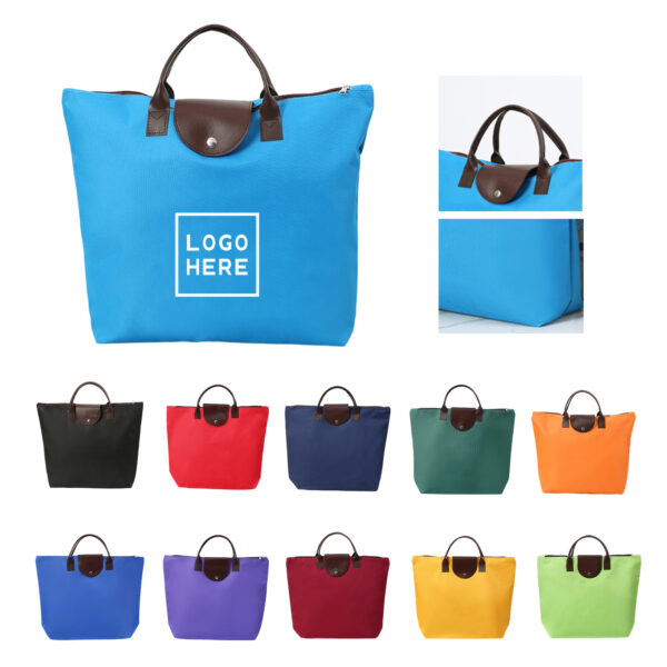 SPL436 Reusable Oxford Shopping Bag with Printed Pattern and Long Handles