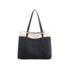 Women Canvas Laptop and Shopping Tote Bag with PU Leather Handles