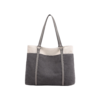 Women Canvas Laptop and Shopping Tote Bag with PU Leather Handles