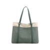Women Canvas Laptop and Shopping Tote Bag with PU Leather Handles