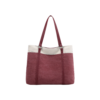 Women Canvas Laptop and Shopping Tote Bag with PU Leather Handles