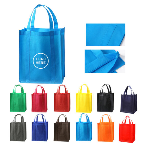 Non Woven Fabric Reusable Handled Shopping Tote Bags with Reinforced Seam